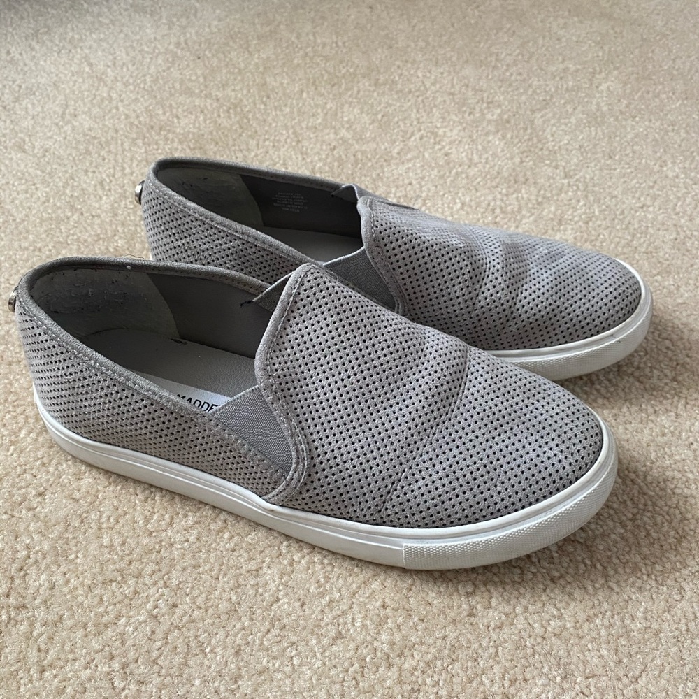 Steve Madden Grey Slip-ons